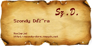 Szondy Dóra névjegykártya