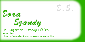 dora szondy business card